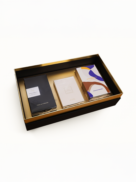 Sevgililer Günü 3’lü Erkek Parfüm Seti Dangerous / 75ML Alexandrette / 75ML Maa Althahab 12ML