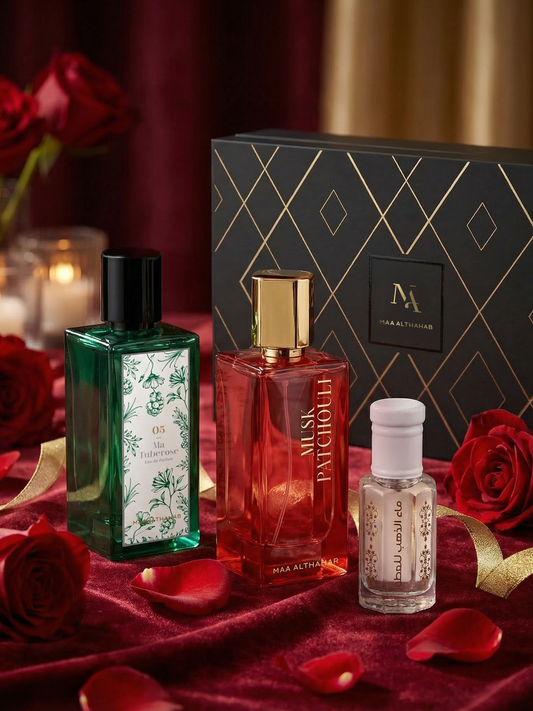 3'lü Kadın Parfüm Seti Musk Patchouli 75ml / Ma Tuberose 75ml / Crystal Musk 12ml