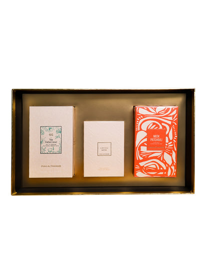 3'lü Kadın Parfüm Seti Musk Patchouli 75ml / Ma Tuberose 75ml / Crystal Musk 12ml